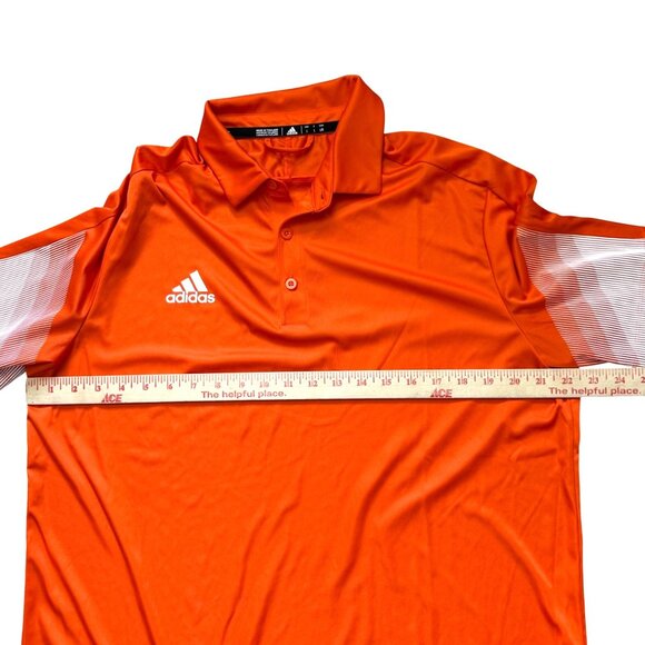 Adidas Men's Tennis Polo Shirt L Orange Jersey Primeblue Collared Short Sleeve - Picture 7 of 8